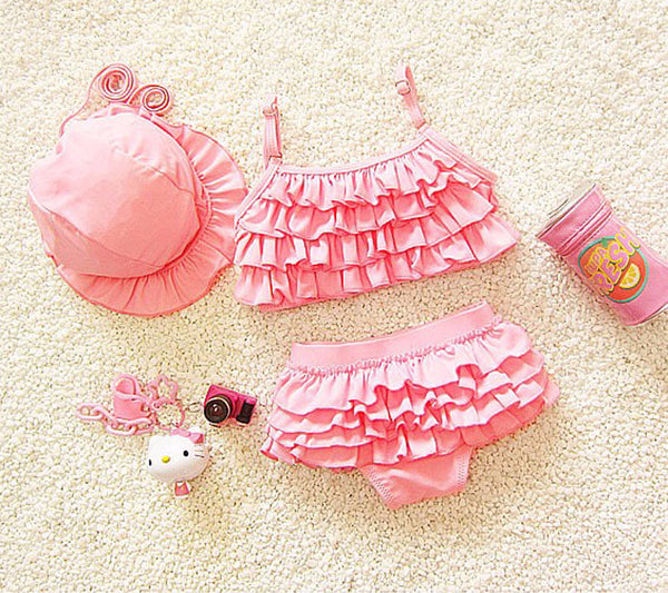 Colorful Two Piece Swimsuit For Girls