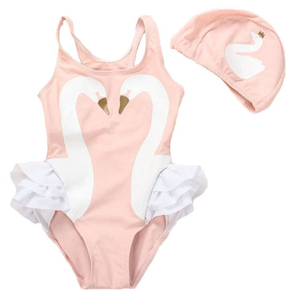 Colorful One Piece Swimsuit With Cap