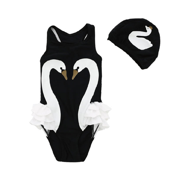 Colorful One Piece Swimsuit With Cap