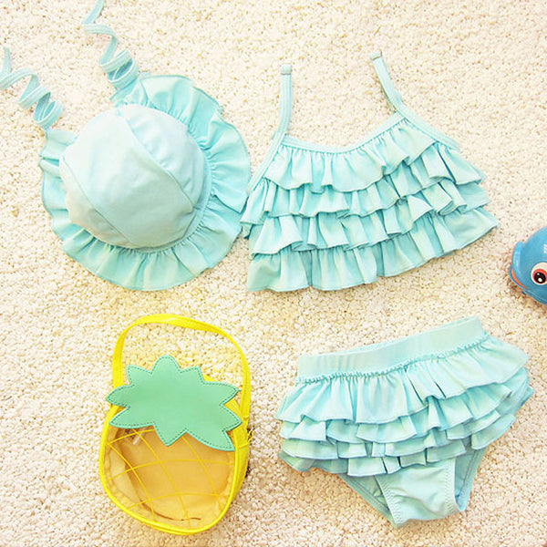 Colorful Two Piece Swimsuit For Girls