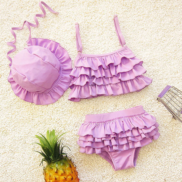 Colorful Two Piece Swimsuit For Girls