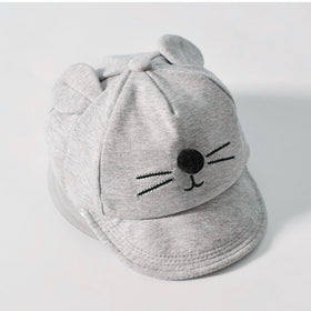Baby Hat with Cartoon Cat Design