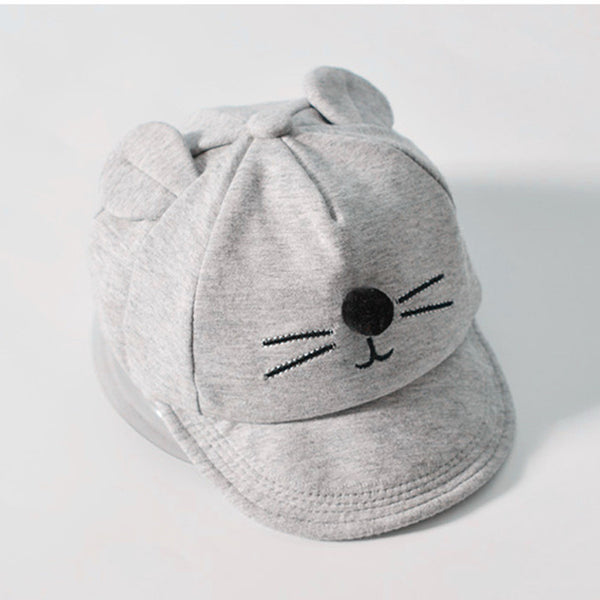 Baby Hat with Cartoon Cat Design