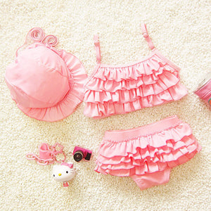 Colorful Two Piece Swimsuit For Girls