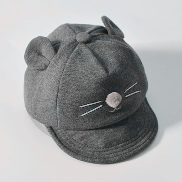 Baby Hat with Cartoon Cat Design