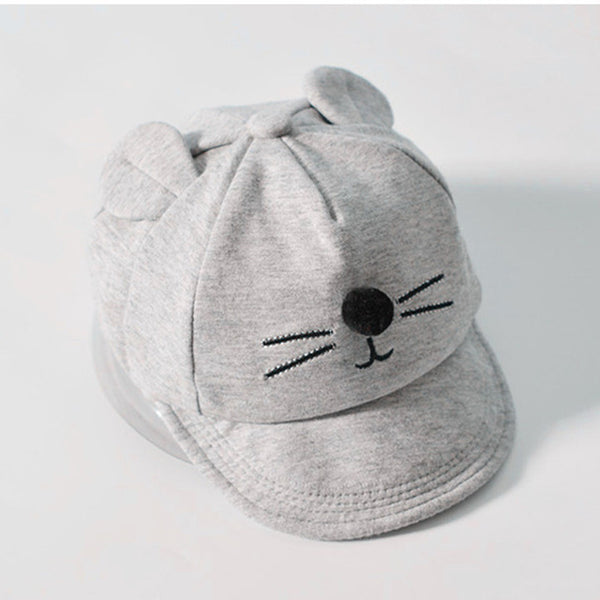 Baby Hat with Cartoon Cat Design