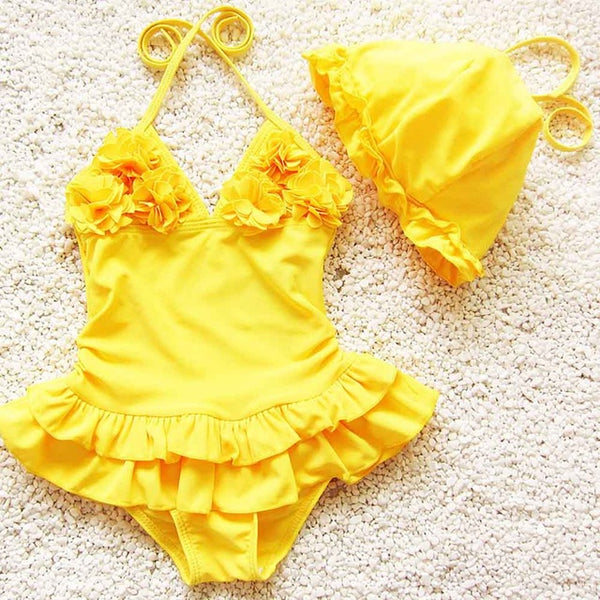 One Piece Marvelous Swimwear With Cap